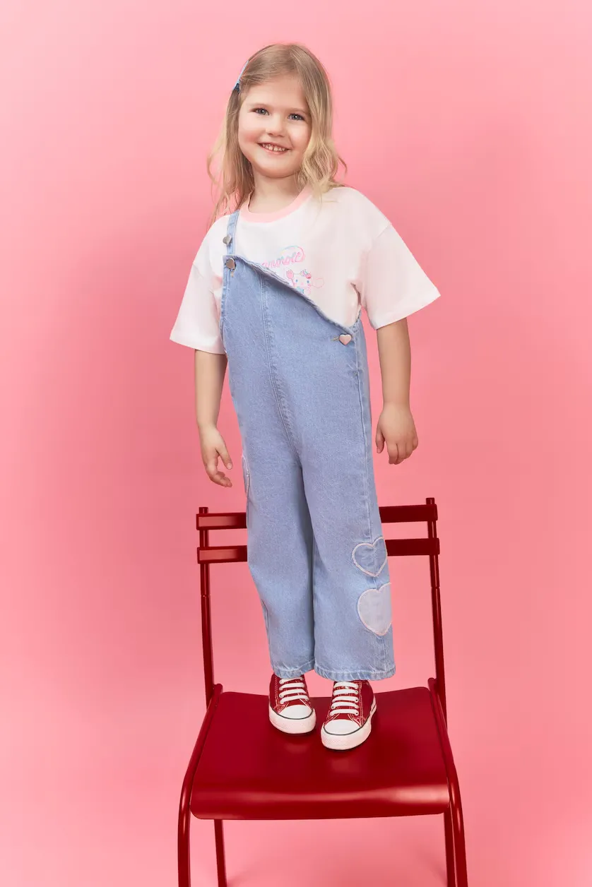Baby Girl Oversize Fit Short Sleeve T-Shirt